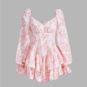 MOd ruffle floral hemmed dress